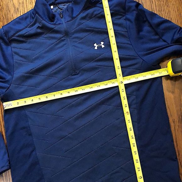 UNDER ARMOUR Quarter Zipper Blue Stripe Pullover Sz Large - Picture 5 of 11
